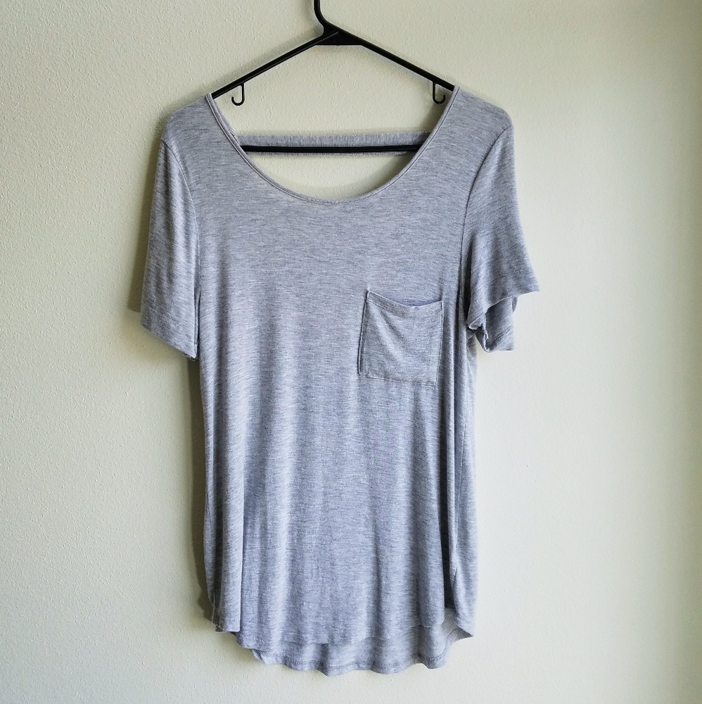 Zenana Outfitters Ladder Cut Back Tee